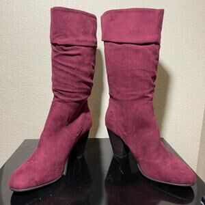 ESPRIT Boots Oliana Cranberry Red Slouch Heeled Size‎ 9.5 NWOB